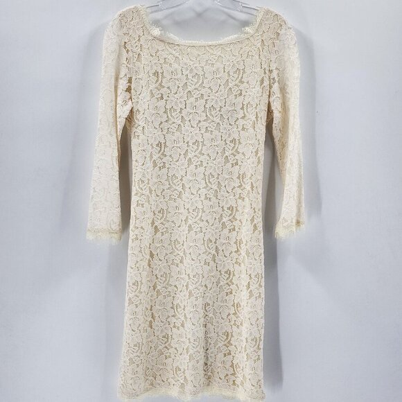 DIANE VON FURSTENBERG Zarita Lace Sheath Dress Cream DVF - Picture 3 of 7